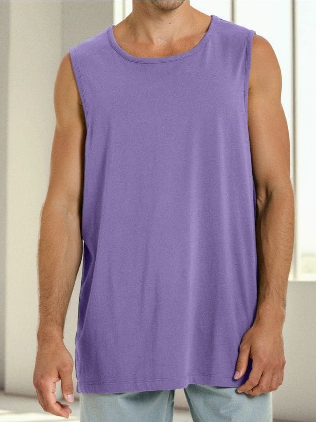 Sinsay - Bawełniany tank top - fioletowy