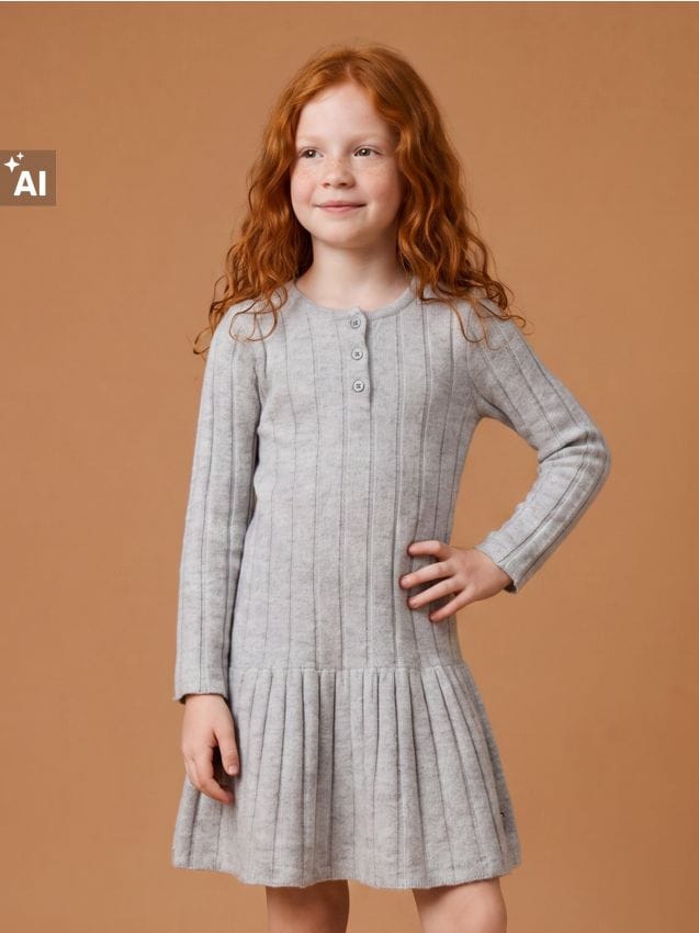 Sinsay - Rochie tip pulover striată cu viscoză - gri-închis