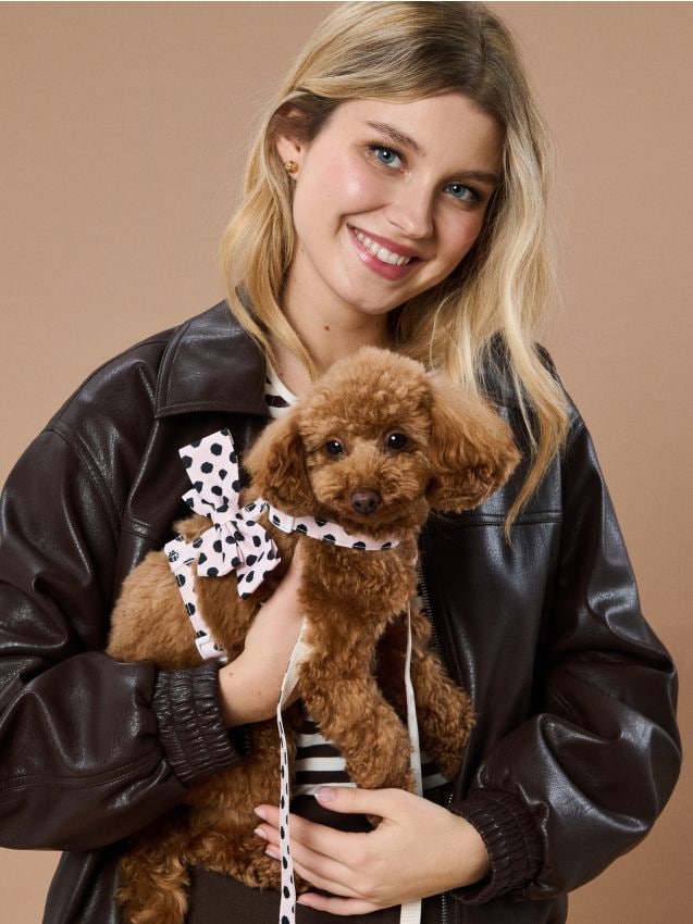 Sinsay - Bretele cu buline și fundiță 2 m - roz-pastel