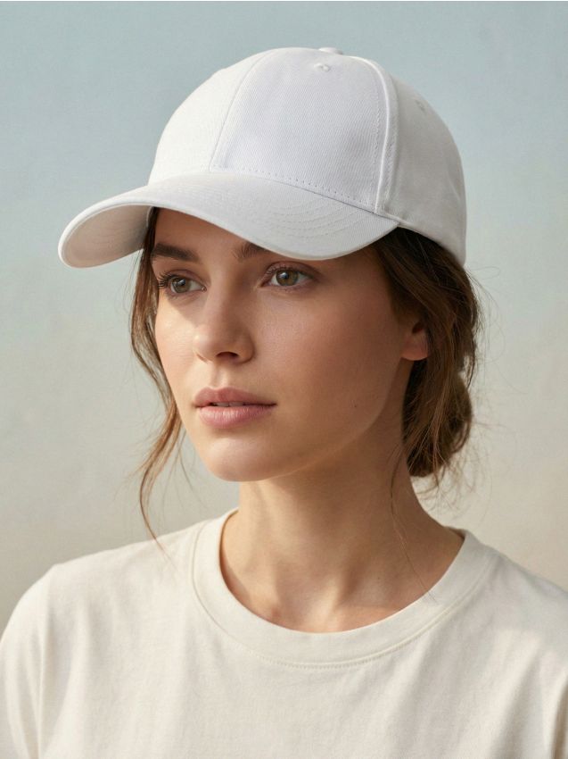 Sinsay - Șapcă de baseball din bumbac - alb