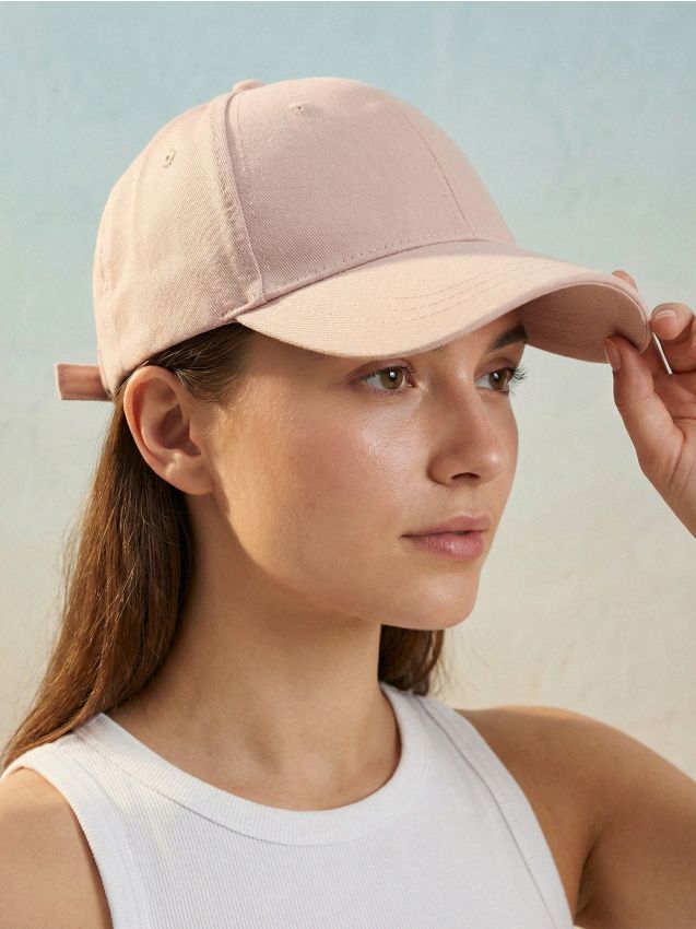 Sinsay - Șapcă de baseball din bumbac - bej