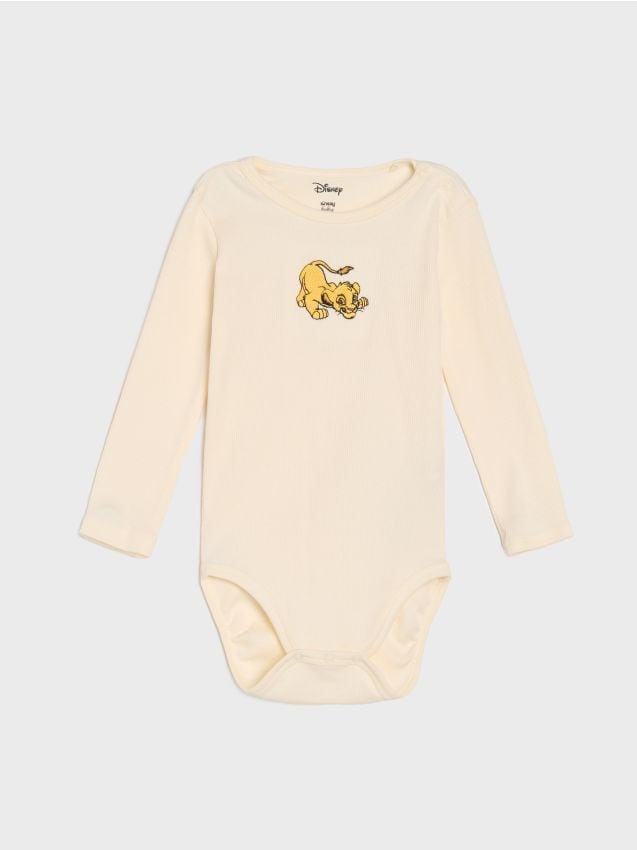 Sinsay - Body z prążkowanej dzianiny The Lion King - kremowy