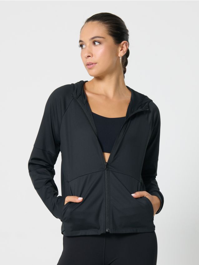 Sinsay - Bluza sportowa z kapturem - czarny