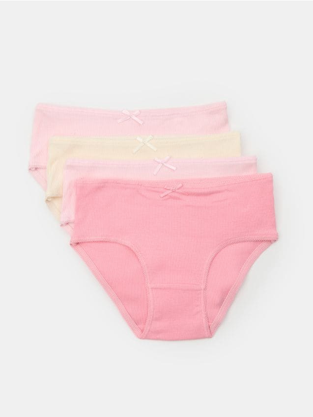 Sinsay - Bawełniane majtki classic 4 pack - różowy