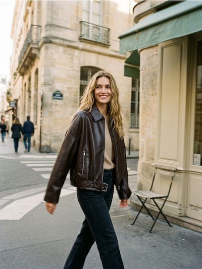 Бомбер-куртка з коміром з імітації шкіри