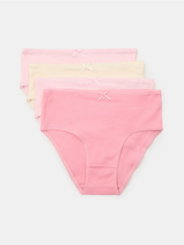 Sinsay - Chiloți tip bikini 4 pack - roz-pastel