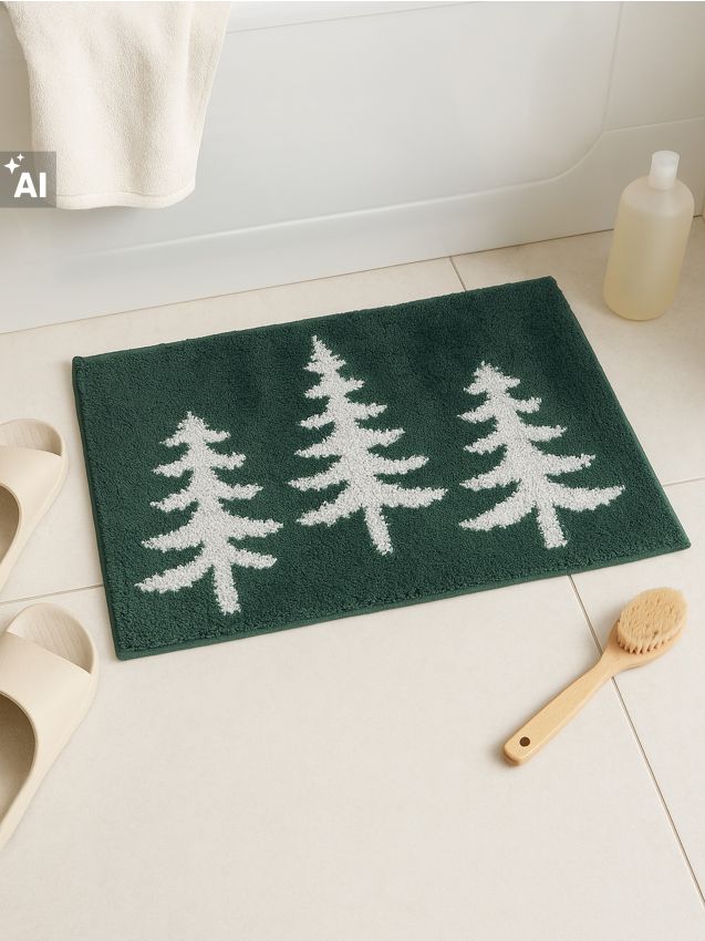 Sinsay - Covoraș de baie cu motiv de Crăciun - verde-închis