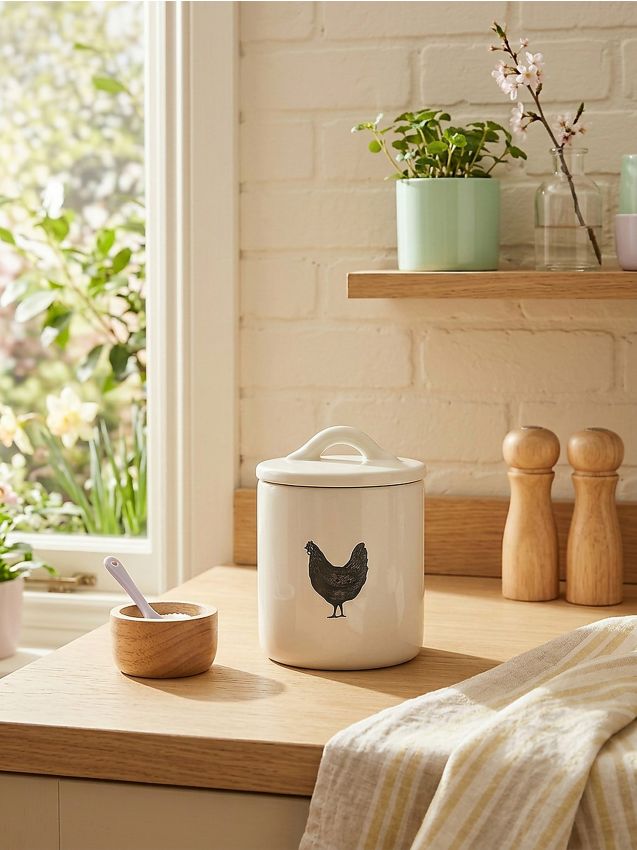 Sinsay - Recipient ceramic pentru alimente cu capac - alb