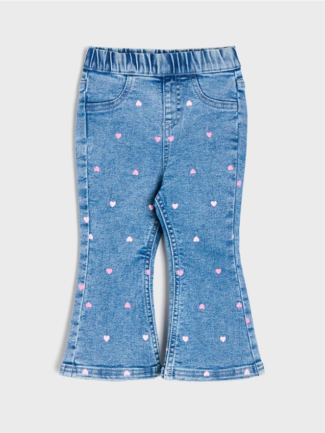 Sinsay - Jeggings evazați cu amestec de viscoză - albastru