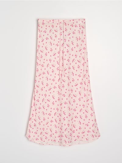 Viskoserock mit Leinenanteil und Blumenmuster