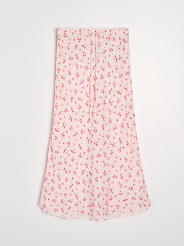 Sinsay - Spódnica z wiskozą i domieszką lnu w kwiatki - wielobarwny