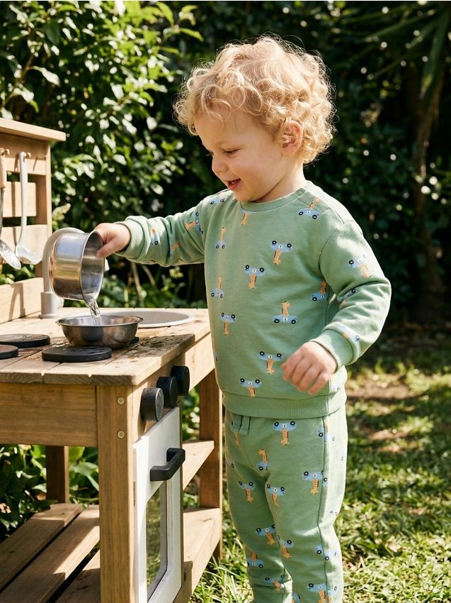 Sinsay - Set bluză și pantaloni sport - verde-deschis