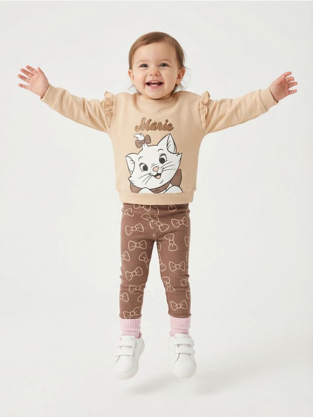 Sinsay - Compleu cu bluză sport și colanți Marie - bej