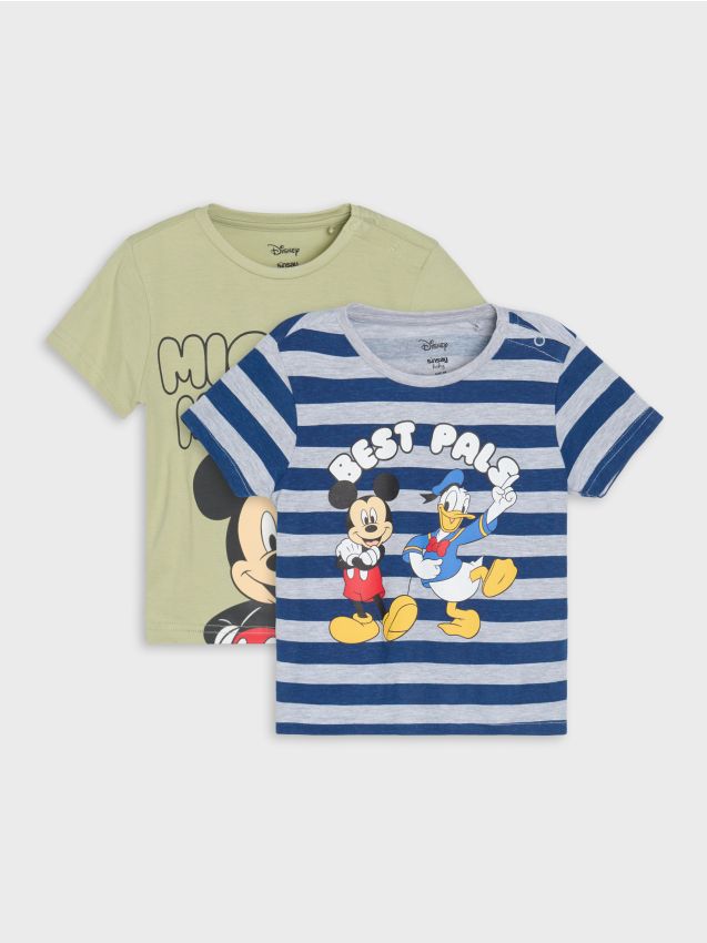 Sinsay - Set de 2 tricouri Mickey Mouse - verde-oliv deschis
