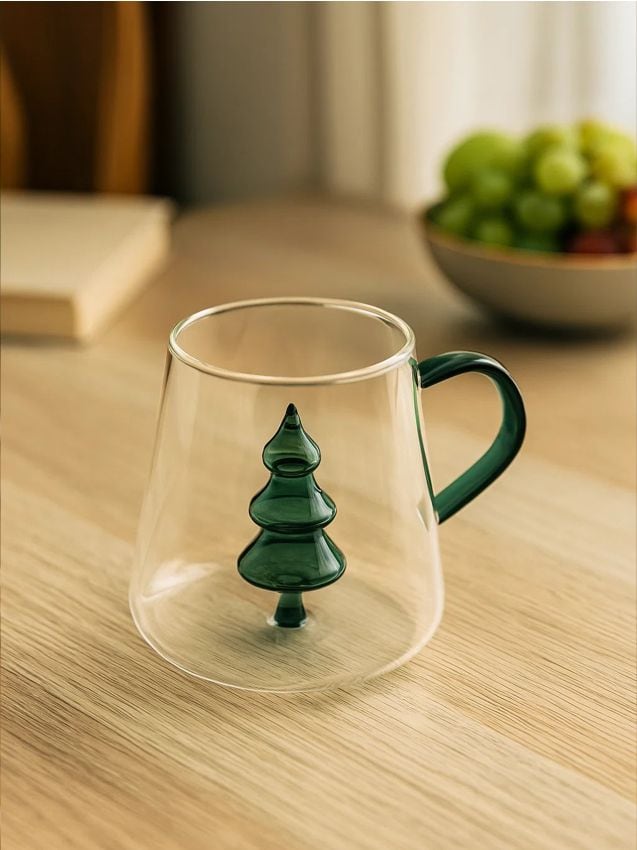 Sinsay - Sklenený hrnček s vianočným motívom - biela