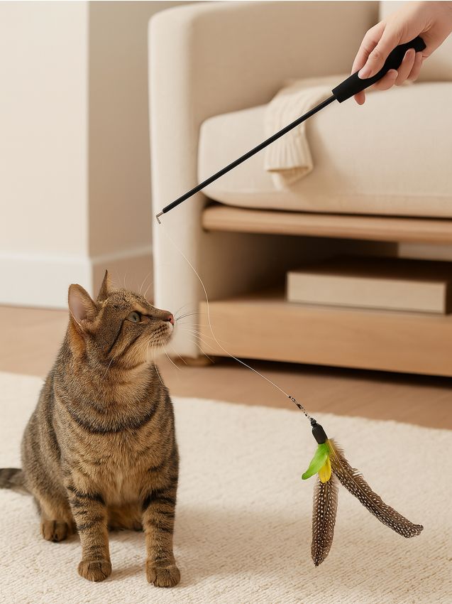 Sinsay - Jucărie pentru pisici tip undiță - negru