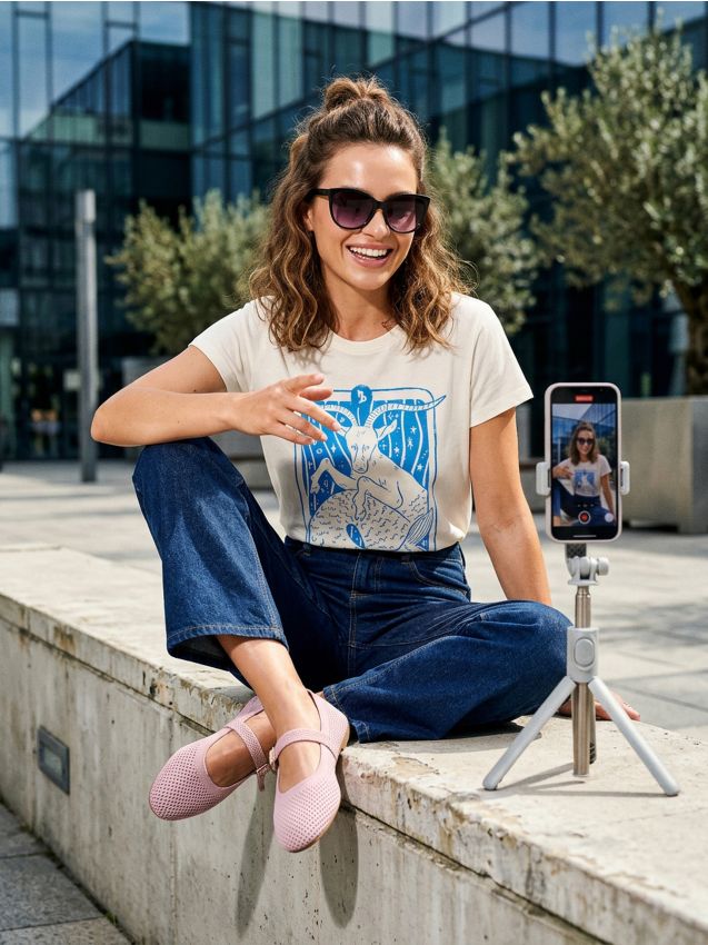 Sinsay - Tricou din bumbac cu imprimeu - alb