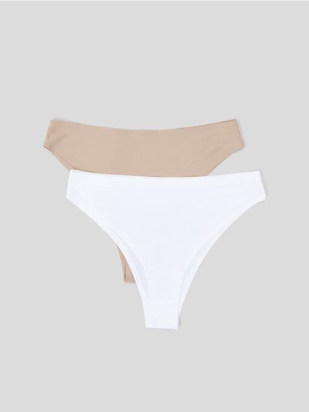 Sinsay - Súprava 2 brazílskych nohavičiek - krémová