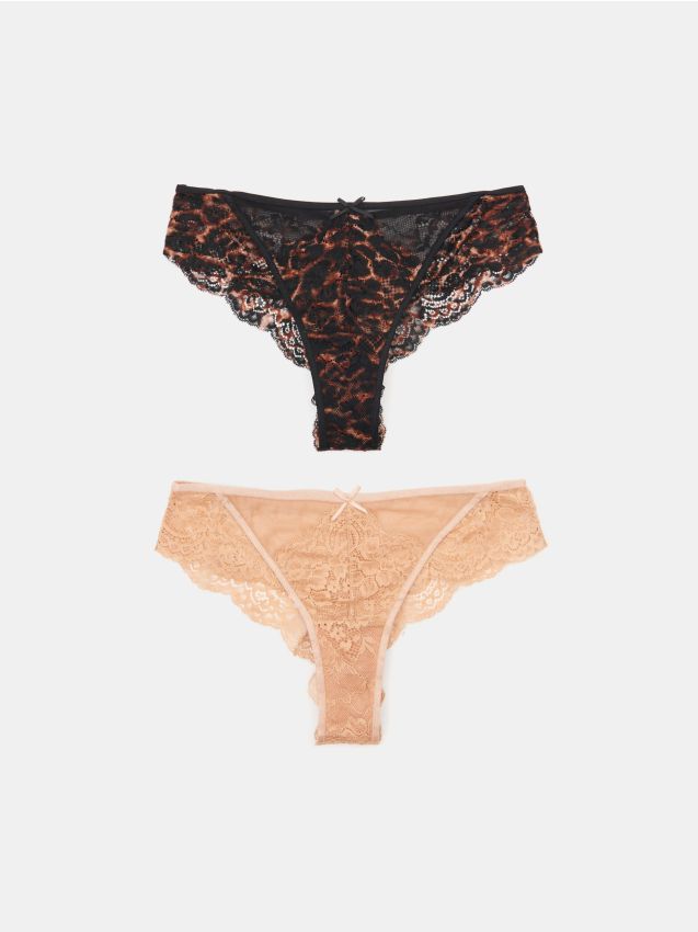 Brazilslips mit Spitze, 2er-Pack - SINSAY