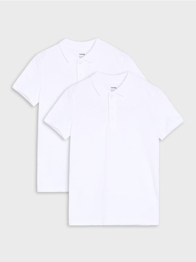 Sinsay - Tricouri polo set de 2 - alb
