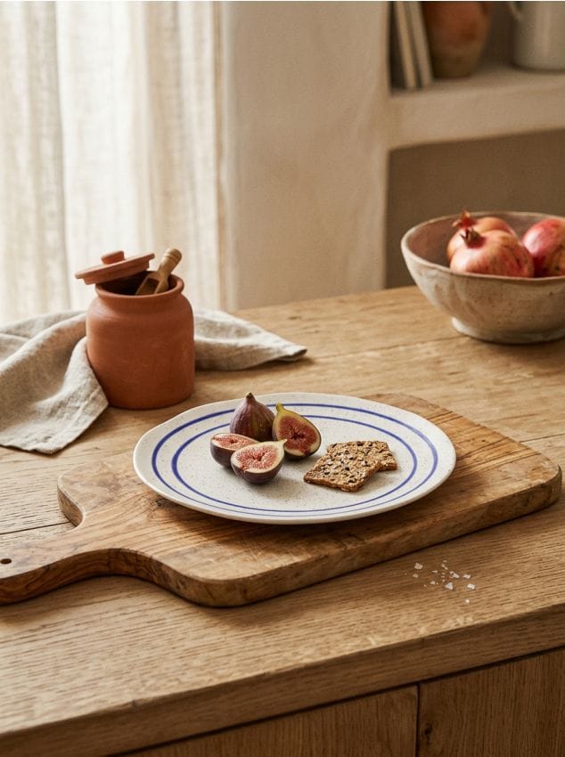 Sinsay - Farfurie stropită cu margine colorată - alb