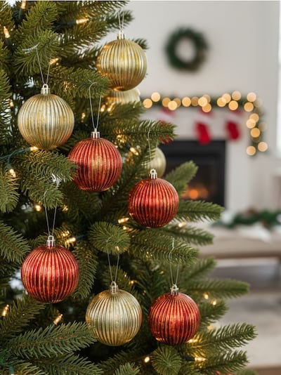 8 vnt. kalėdinių eglutės žaisliukų rinkinys