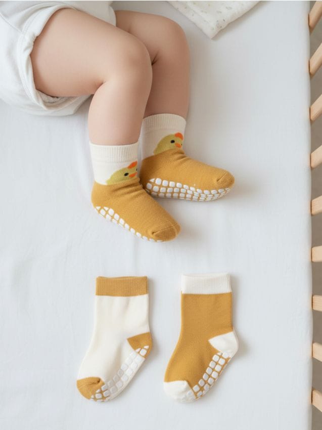 Sinsay - Set de șosete antiderapante cu motiv pui 3 pack - multicolor