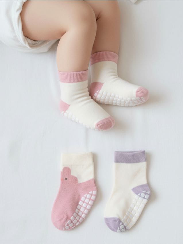 Sinsay - Set de șosete antiderapante cu motiv pui 3 pack - multicolor