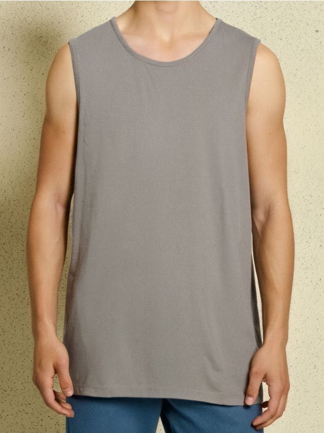 Bawełniany tank top basic - SINSAY