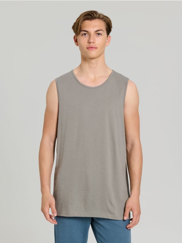 Bawełniany tank top basic - SINSAY