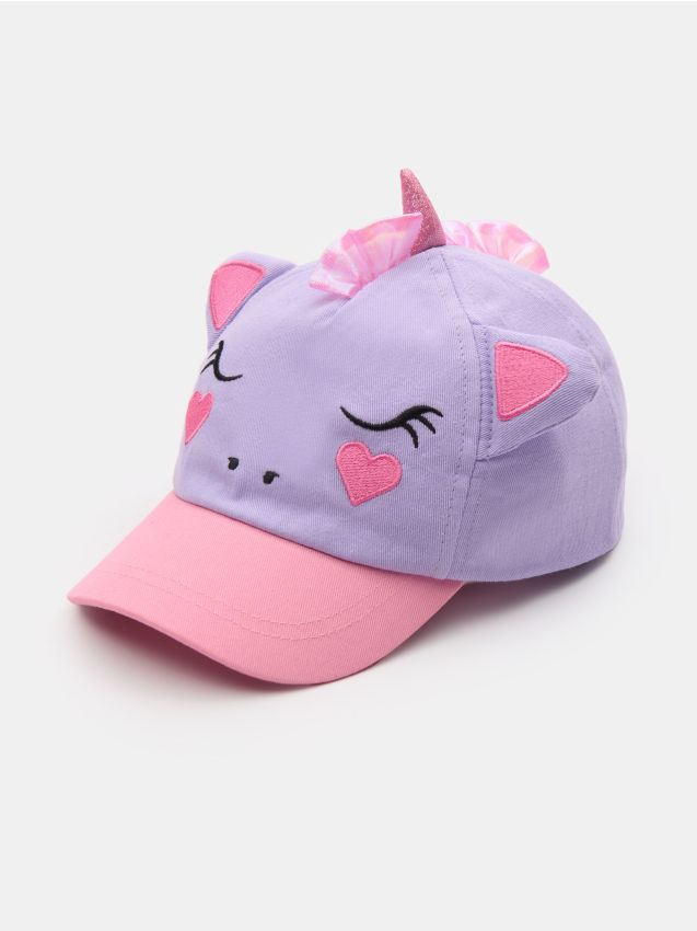Sinsay - Șapcă din bumbac cu motiv de unicorn - lavand
