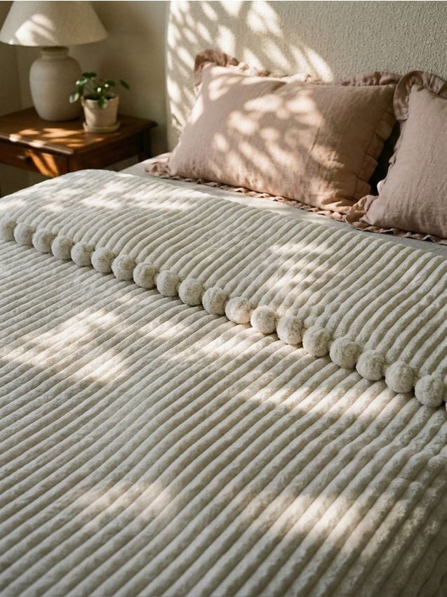 Sinsay - Cuvertură matlasată pentru pat - gri deschis