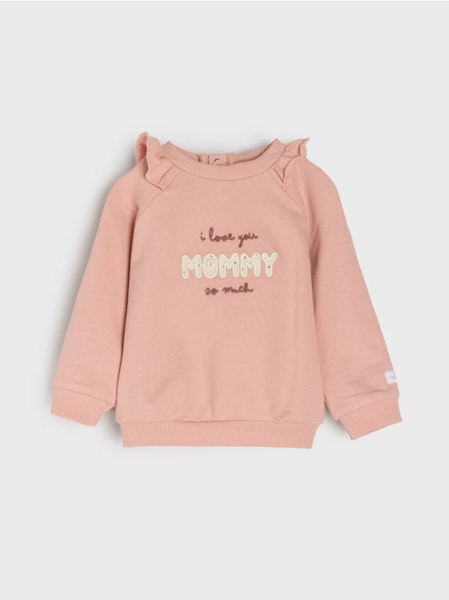 Sinsay - Hanorac cu guler rotund - roz