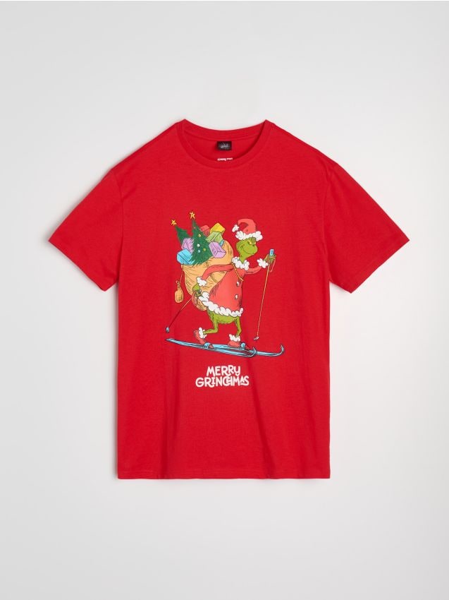 Sinsay - Tričko s krátkym rukávom Grinch - červená