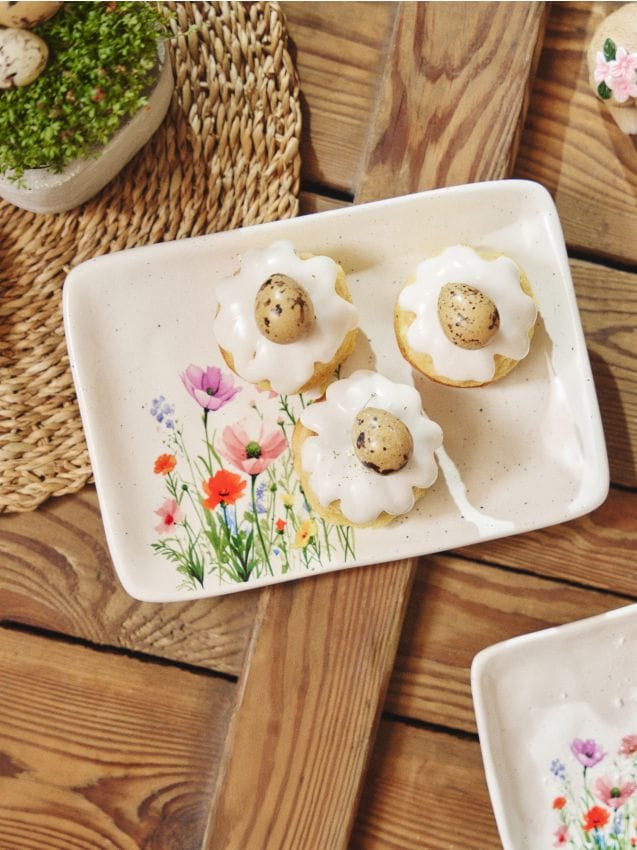 Sinsay - Platou de servire cu motiv floral - multicolor