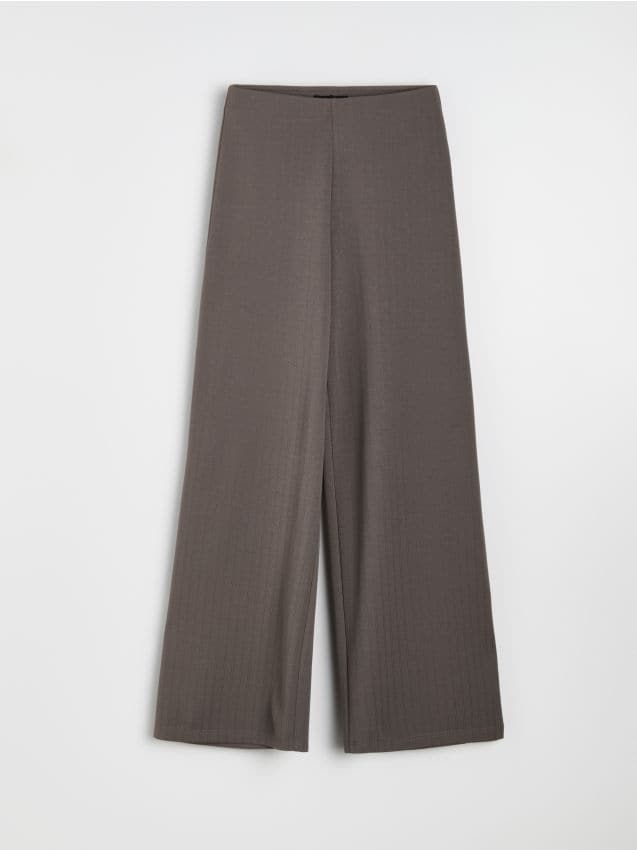Sinsay - Pantaloni wide leg cu dungi strălucitoare - gri-închis