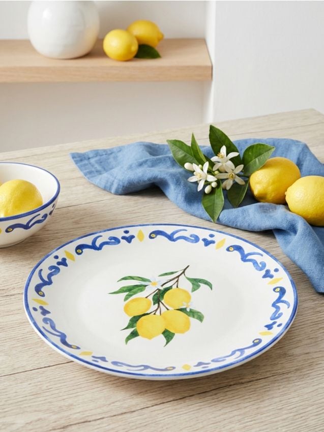 Sinsay - Farfurie ceramică cu imprimeu - galben