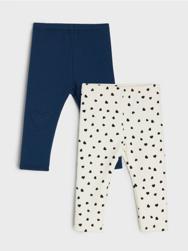 Sinsay - Colanți căptușiți din tricot reiat 2 pack - bleumarin