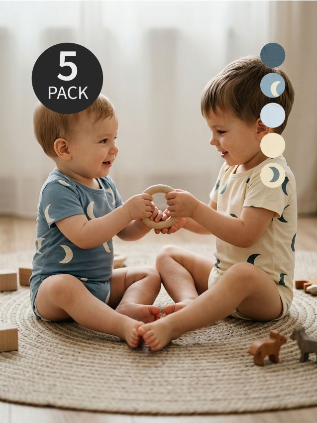 Sinsay - Set de 5 bodyuri din bumbac - crem