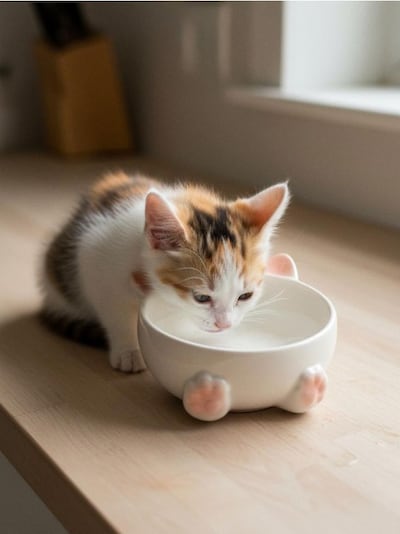 Κεραμικό μπολ για κατοικίδια με μοτίβο γάτας