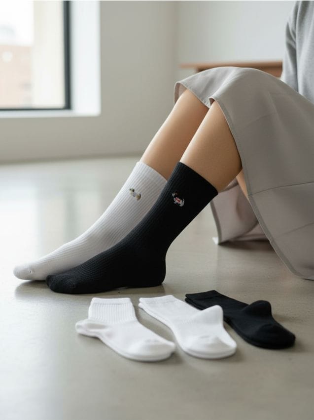 Sinsay - Zestaw prążkowanych skarpet z haftowanymi psami 5 pack - wielobarwny