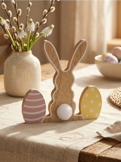 Lihavõtte seisev dekoratsioon jänese kujul munadega