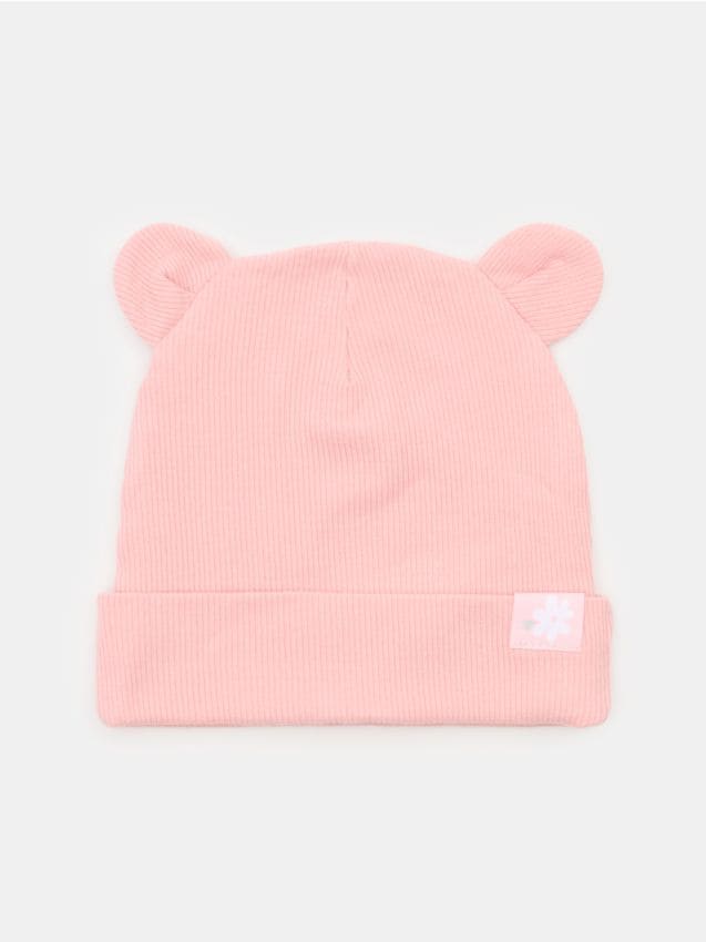 Sinsay - Căciulă din tricot striat - roz-pastel