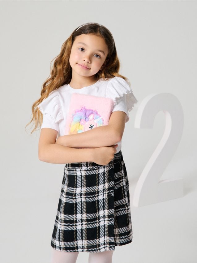 Sinsay - Fustă-pantalon cu nasturi - multicolor