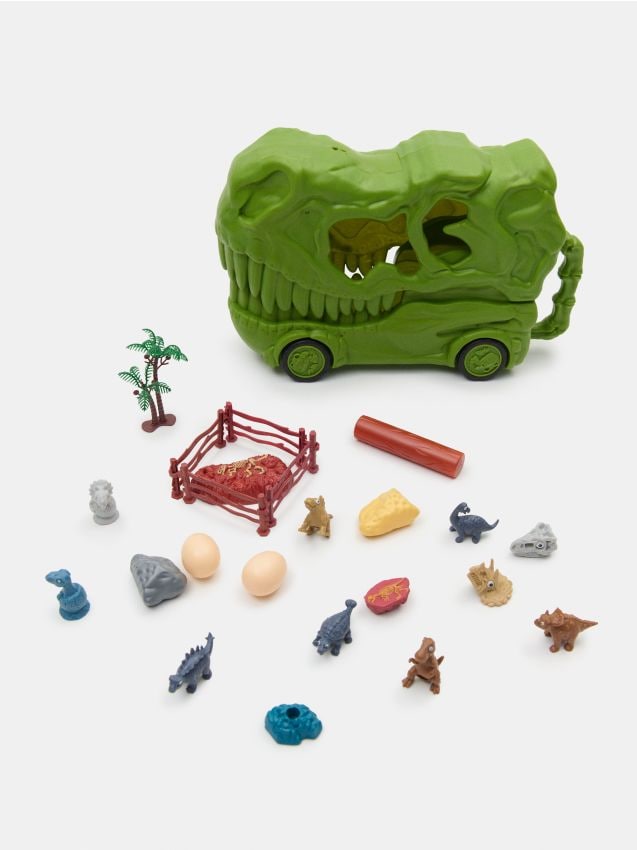 Sinsay - Sada s dinosaurami v aute T-Rex - viacfarebná