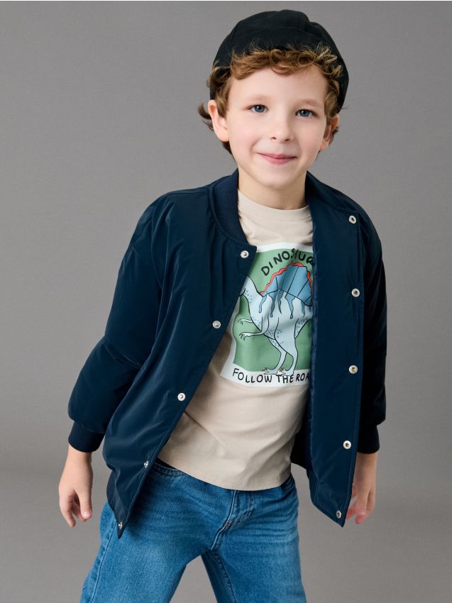 Sinsay - Kurtka bomberka z lekkim ociepleniem - granatowy