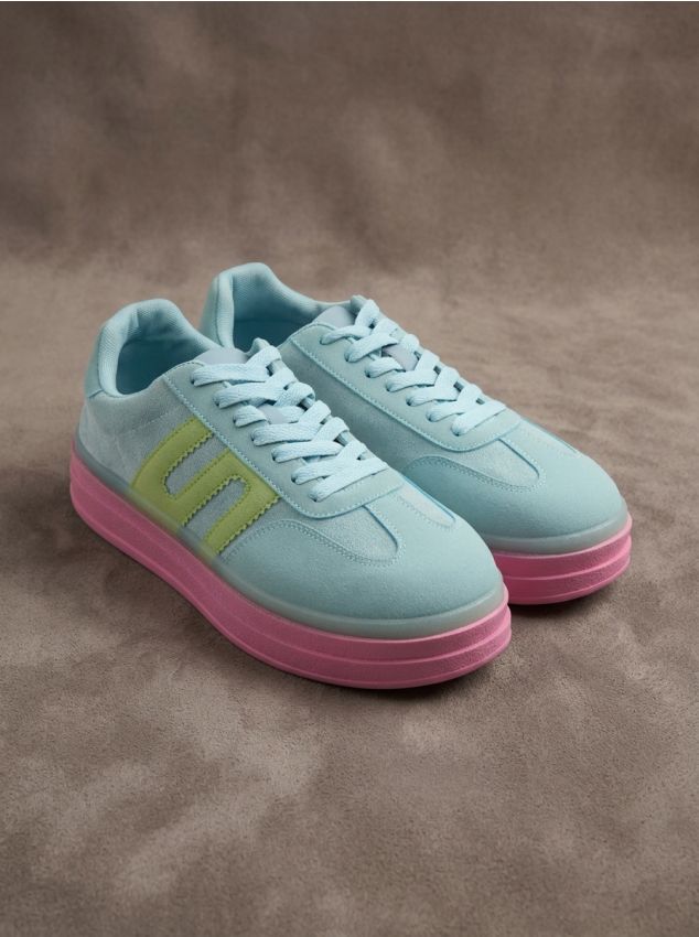 Sinsay - Sneakersi din imitație de ante - multicolor