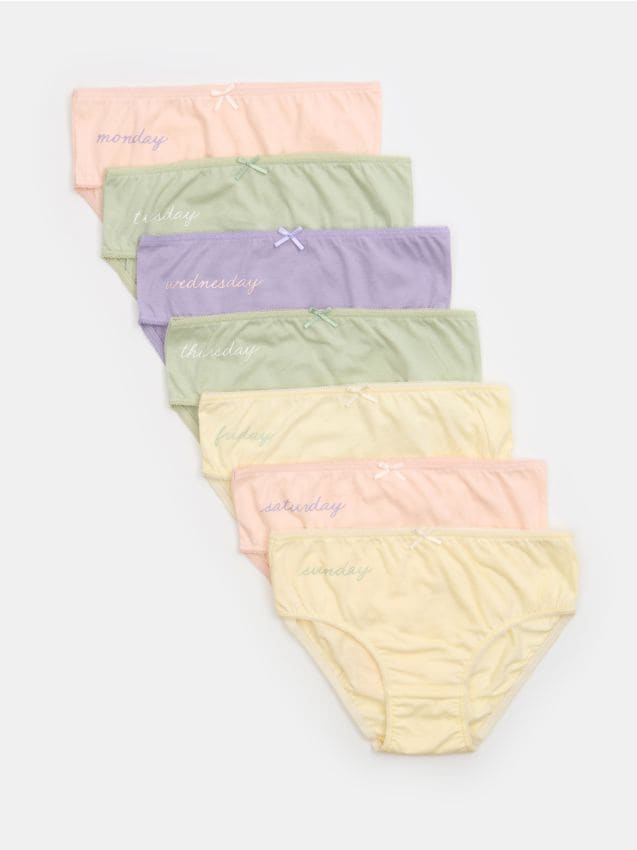 Sinsay - Bawełniane majtki figi 7 pack - wielobarwny