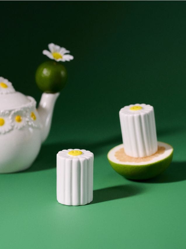 Sinsay - Set de solniță și piper cu motiv de margaretă - alb