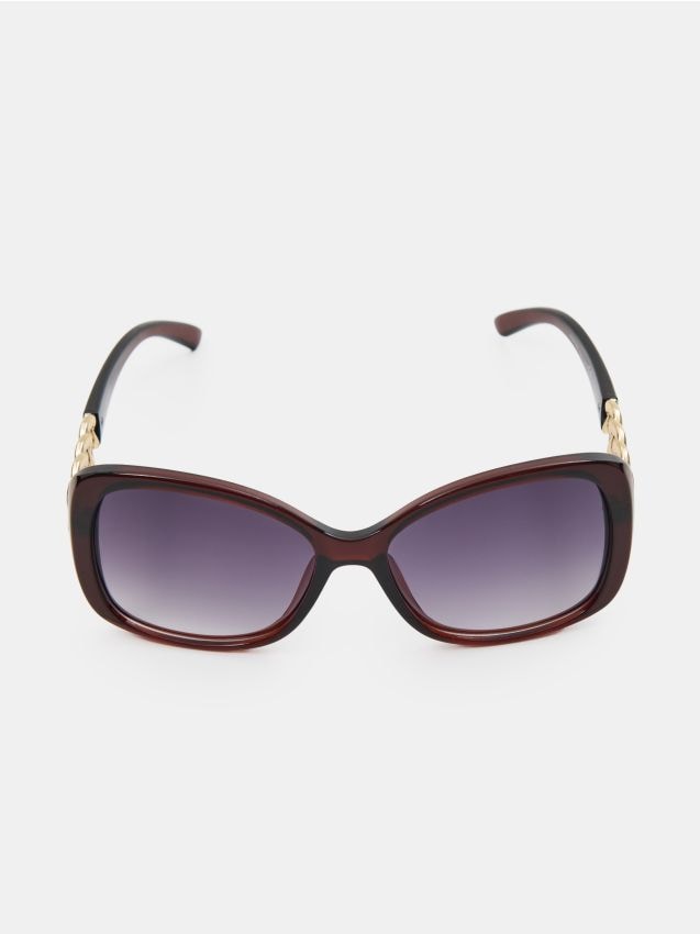 Sinsay - Sluneční brýle s ozdobným řetízkem - maro